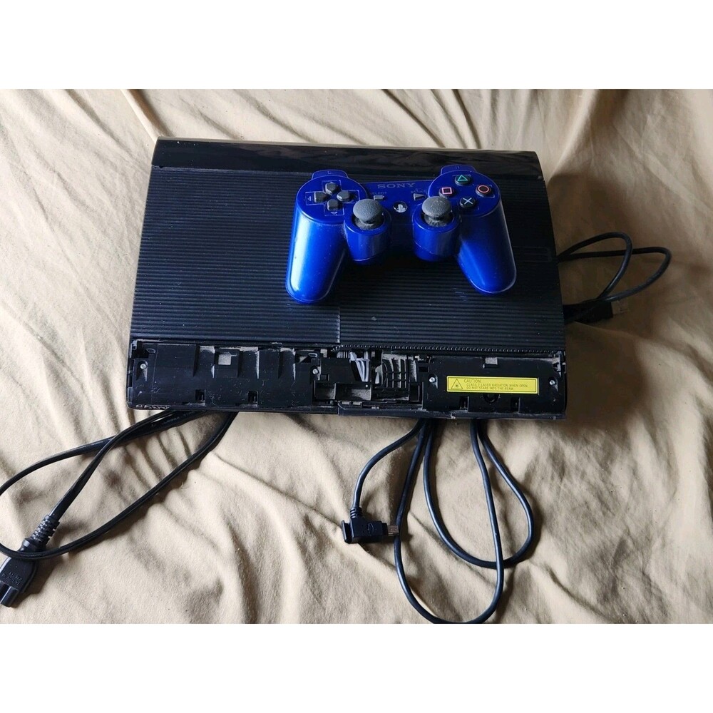 Sony PS3 Super Slim CECH-4201A 12GB Console Blue DualShock 3 Controller Tested